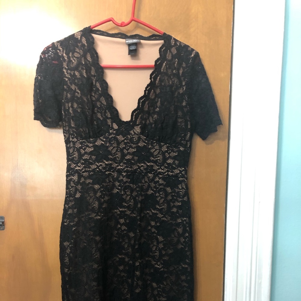 Black lace party dress